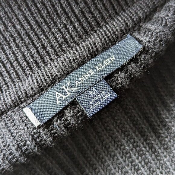 Anne Klein Medium Black Sweater Vest Top With Tie Belt Ribbed - Picture 5 of 9